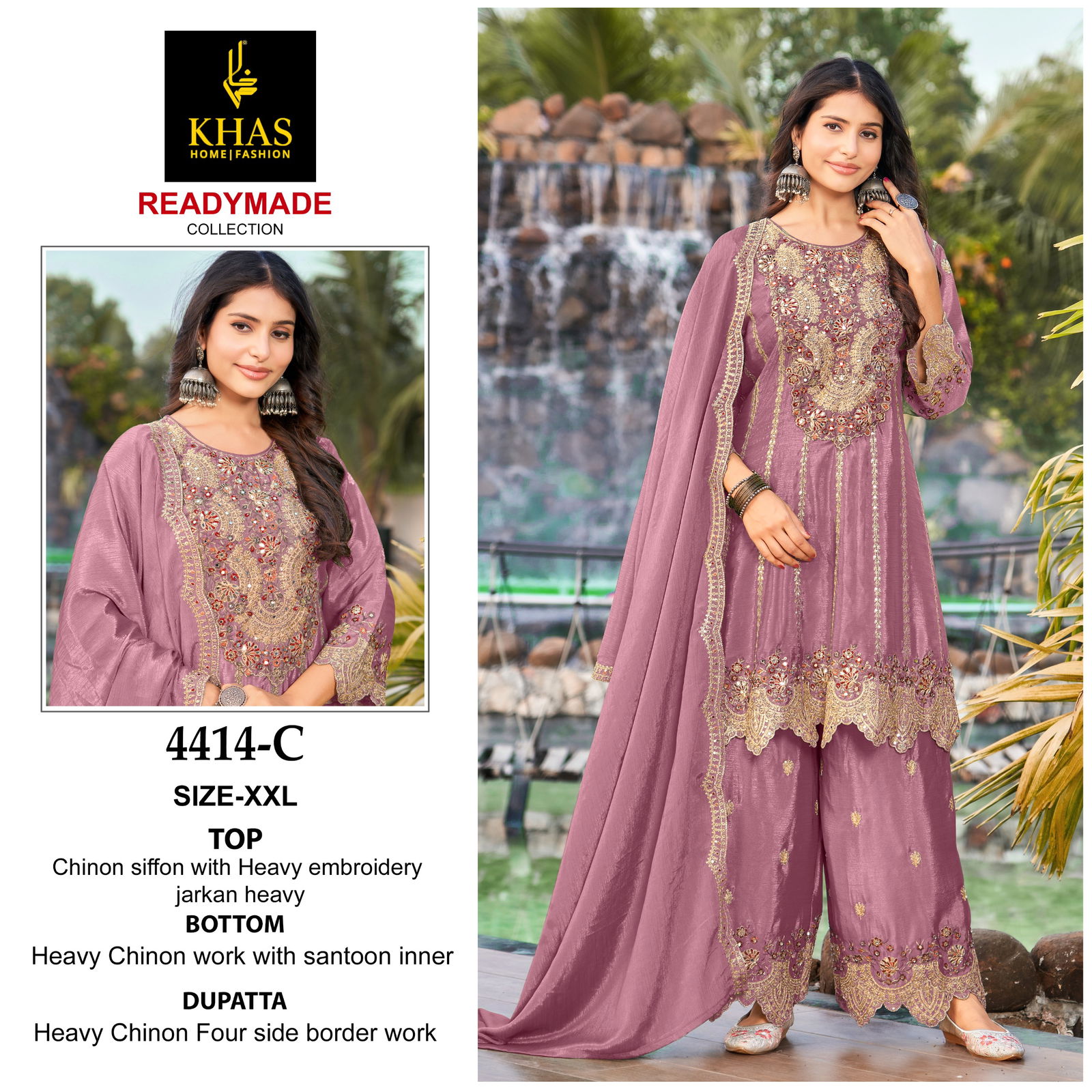 4414 Khas Chinon Zarkan Pakistani Readymade Suits WholesalersIn Delhi